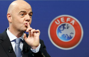 Gianni Infantino, numéro 2 de l’UEFA, est désormais candidat à la présidence de la FIFA. DENIS BALIBOUSE / REUTERS